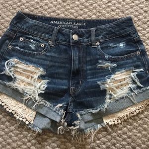 High rise jean shorts